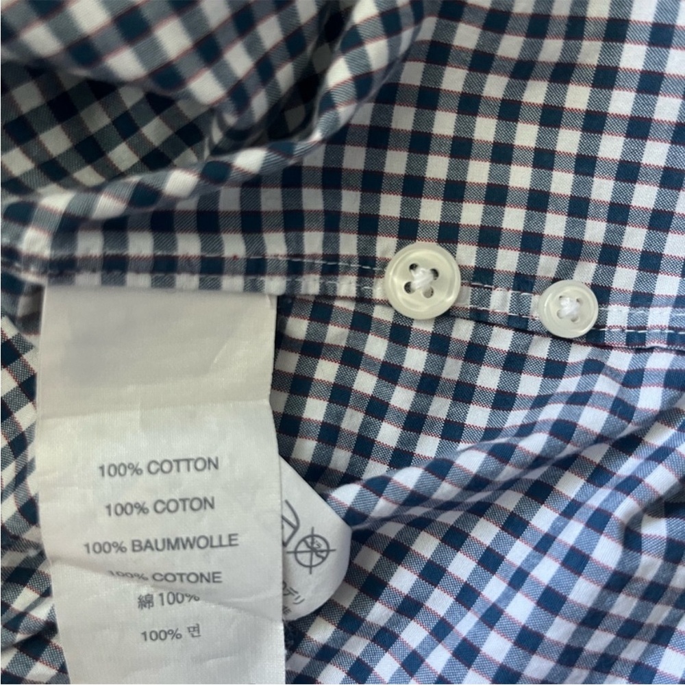 J. Crew Navy Checkered Casual Classic Fit Shirt - Picture 6 of 7